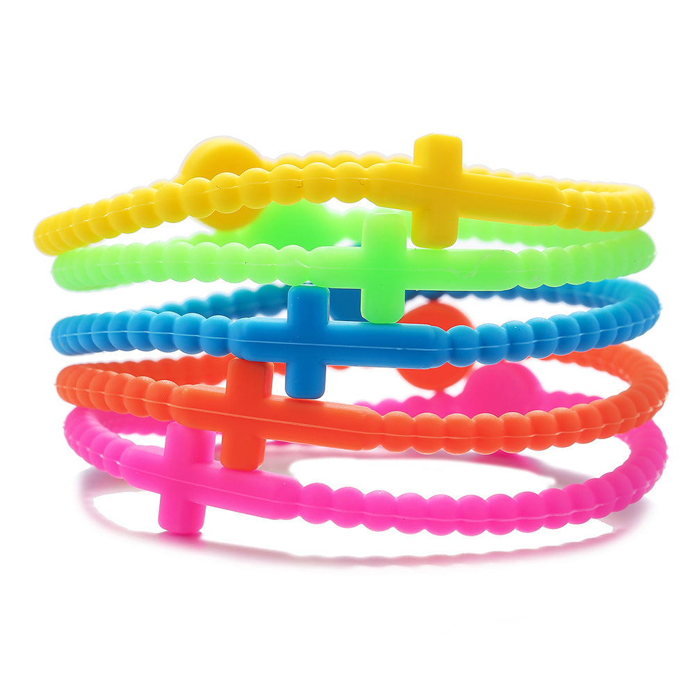 Wholesale  cross bracelet children's hand adult silicone bracelet